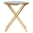 thumbnail image 4 of SAFAVIEH Riona Contemporary Round Glass Accent Table, Gold/Black, 4 of 8