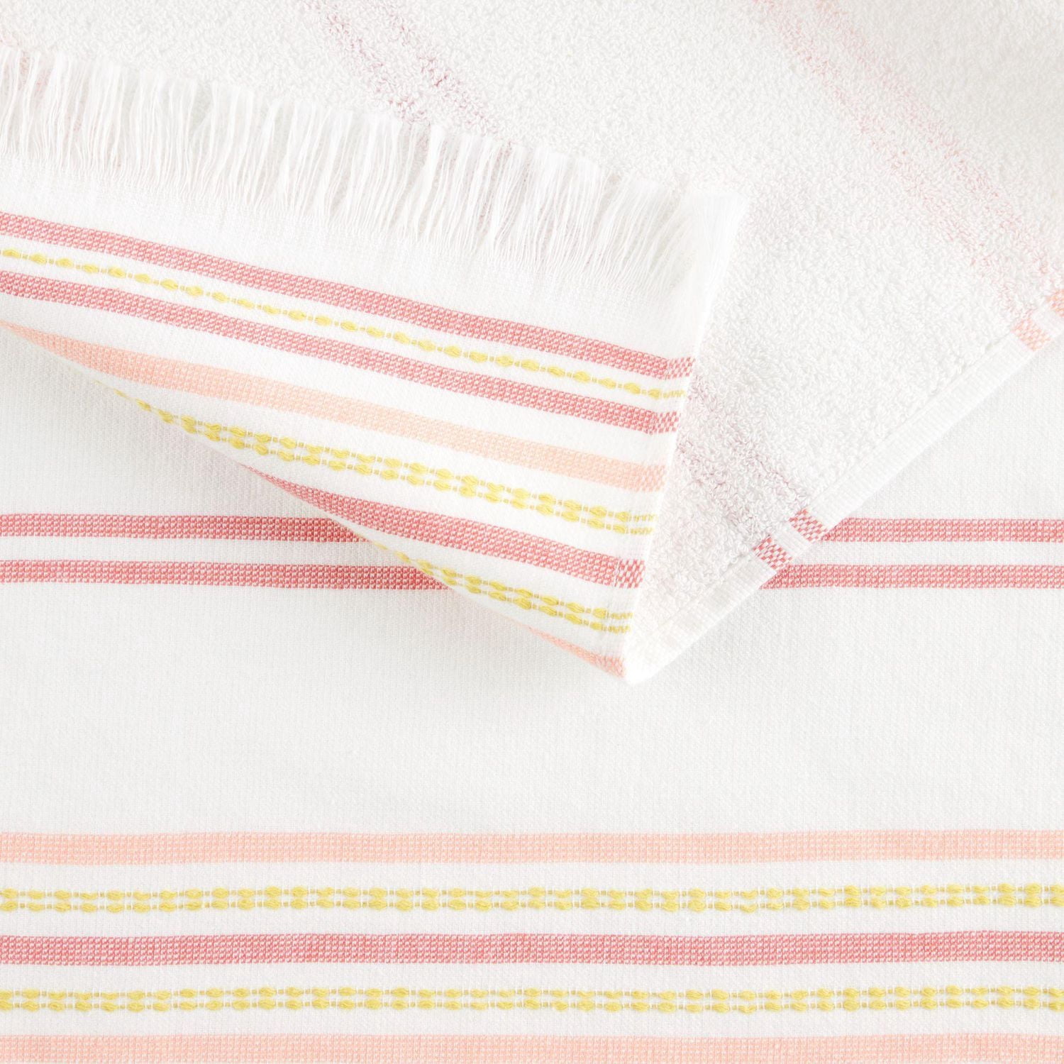 Home Trends Fringe Stripe Kitchen Towel Set, 16" x 26", 2 Piece