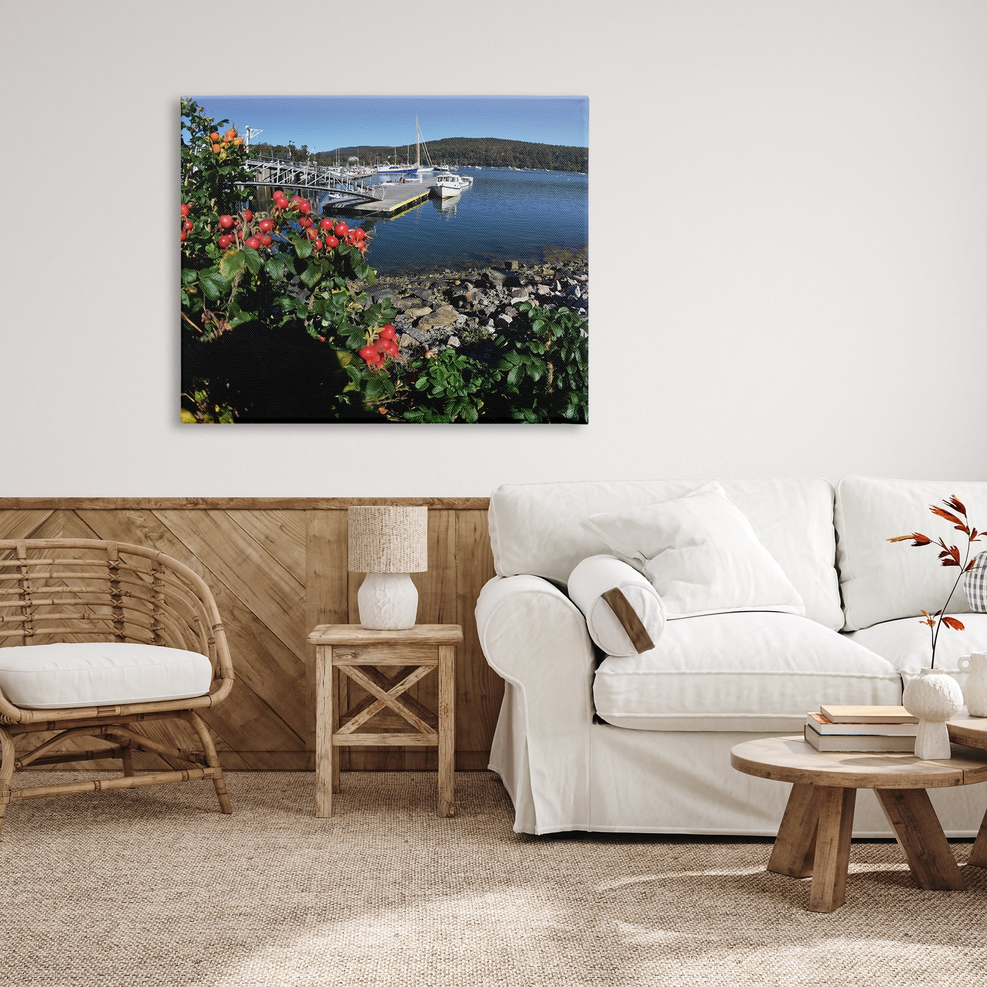 Stupell Industries Boat Harbor Photography Nature Photography Gallery Wrapped Canvas Print Wall Art, 48 x 36