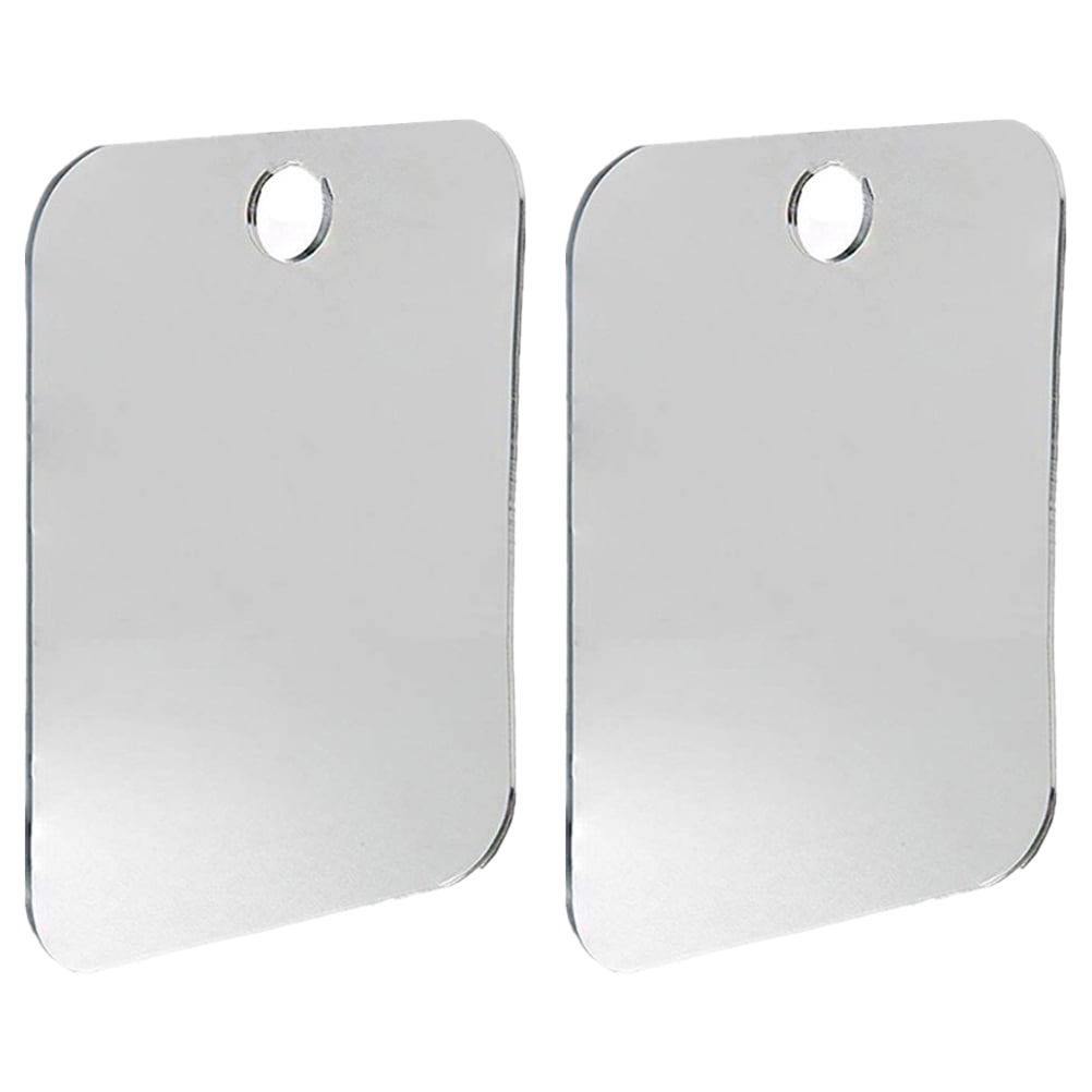 2pcs Waterproof Shower Mirrors Anti-fog Shower Shave Mirrors Hanging Mirrors