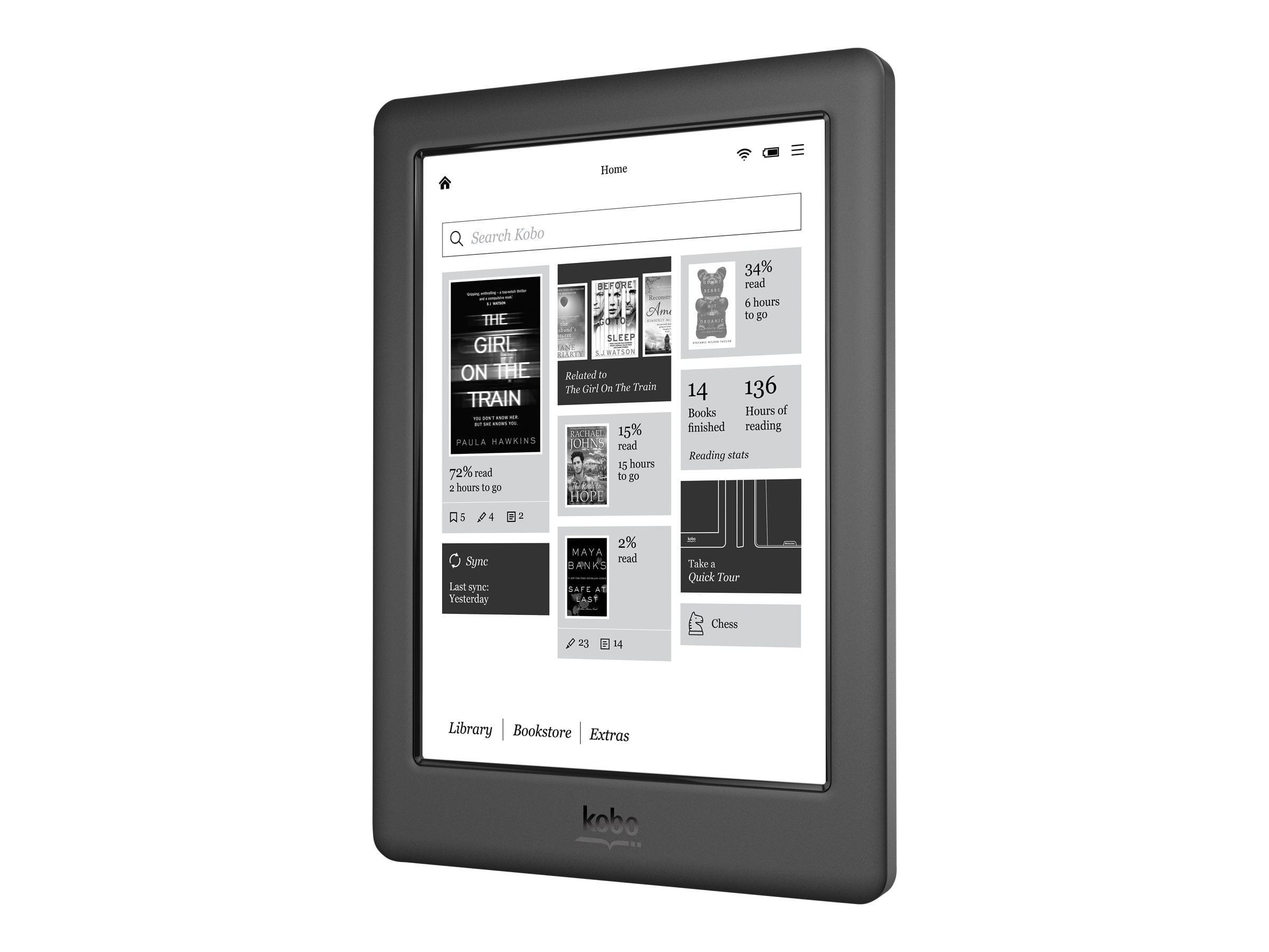 Kobo eReader Glo HD eBook reader - 4 GB - 6" E Carta 1072) - touchscreen - Wi-Fi - Walmart.com