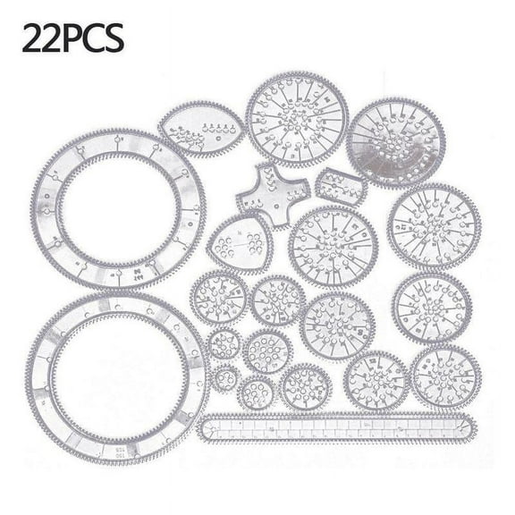Variety Kaleidoscopic Set Multi-function Drawing Hollow Drawing Template Tool Drawing Flower Ruler Children Student Ruler