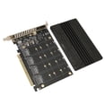 thumbnail image 1 of Tarjeta Quad PCIe 4,0 A NVMe, Adaptador Quad M.2 NVME A PCIe, Chip De Alta Potencia Engrosado, aleación De Aluminio De 32Gbps Para PC, 1 of 7