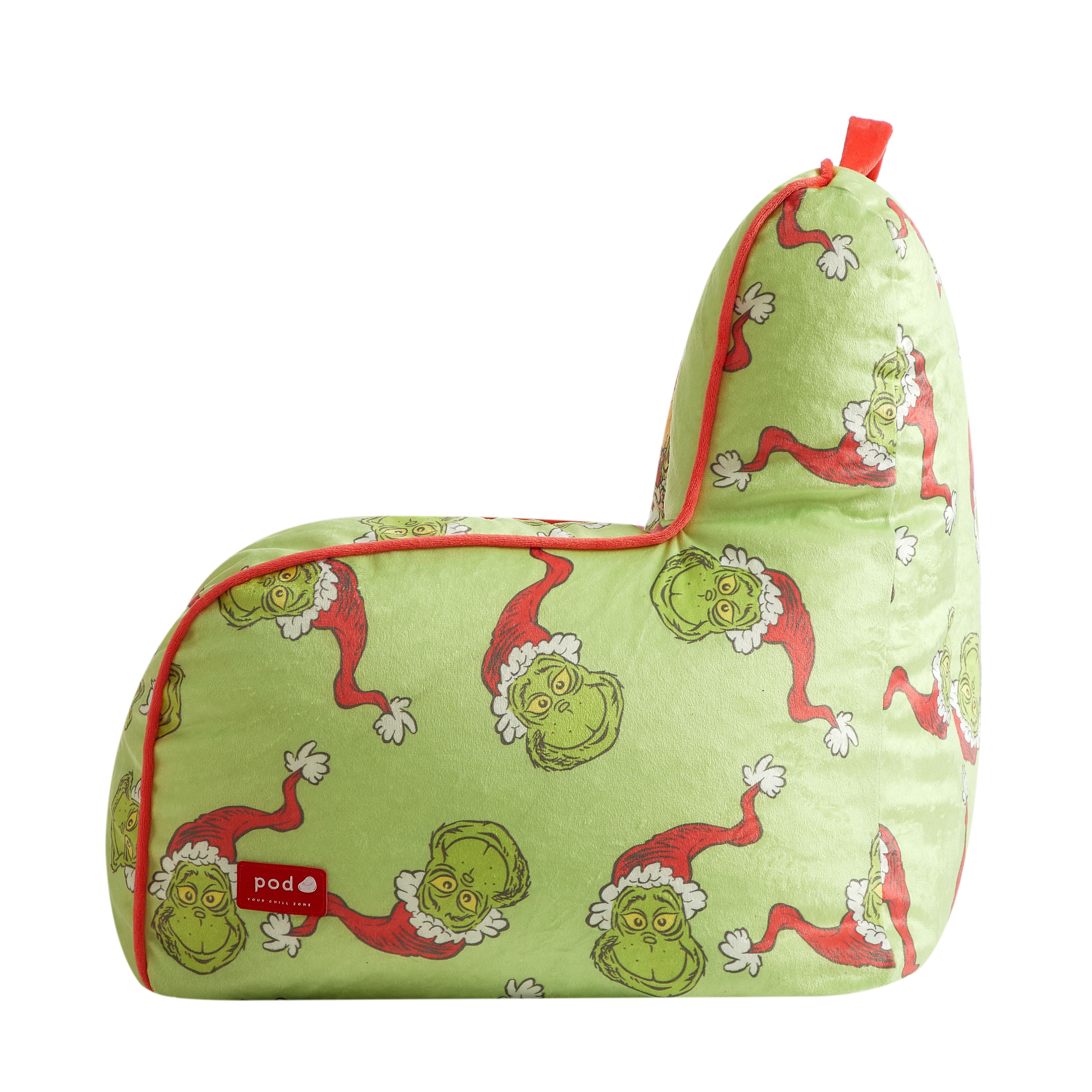 Grinch 18" Toddler Square Beanbag Chair, Green