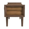 thumbnail image 6 of HomePop Mid-Century Faux Leather Upholstered Bench, 48"W x 16"D x 18"H, Carmel/Walnut, 6 of 8