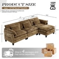 thumbnail image 2 of JONPONY 111" Modular Cloud Couch, L Shaped Sectional Sofa with Movable Ottoman,3 Oversized Seats Sleeper Couches for Living Room, Apartment,Brown, 2 of 8