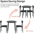 thumbnail image 6 of walsport Round Dining Table Set for 2, Wood Tabletop with Strong Metal Frame, Modern Dinette with Chairs for Kitchen,White (Black), 6 of 14
