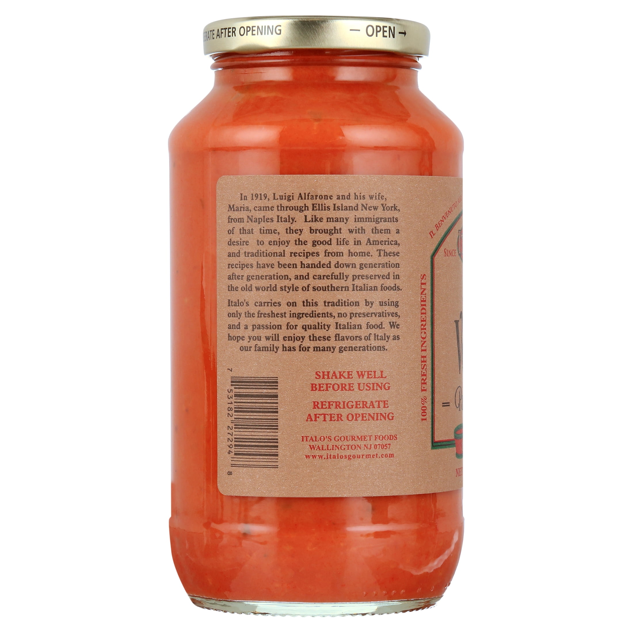Italo's Gourmet Real Italian, Alla Vodka Pasta Sauce