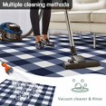 thumbnail image 5 of Navy Blue Check Outdoor Rug 3x5 Ft - Reversible Patio Rug Outdoor Camping Rugs, Farmhouse Buffalo Plaid Blue Washable Indoor Outdoor Area Rugs, Non-Slip Outdoor Carpet Runner for Deck/Porch, 5 of 8