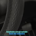 thumbnail image 5 of Car Steering Wheel Cover Leather Stereo Embossed Comfortable Soft Interior Trim Without Inner Ring Handle Cover, Pattern A, 5 of 6
