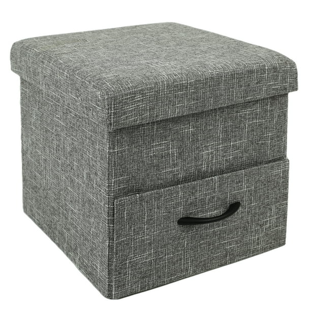 Babion 15 Inch Storage Ottoman Cube, Folding Square Storage Ottoman