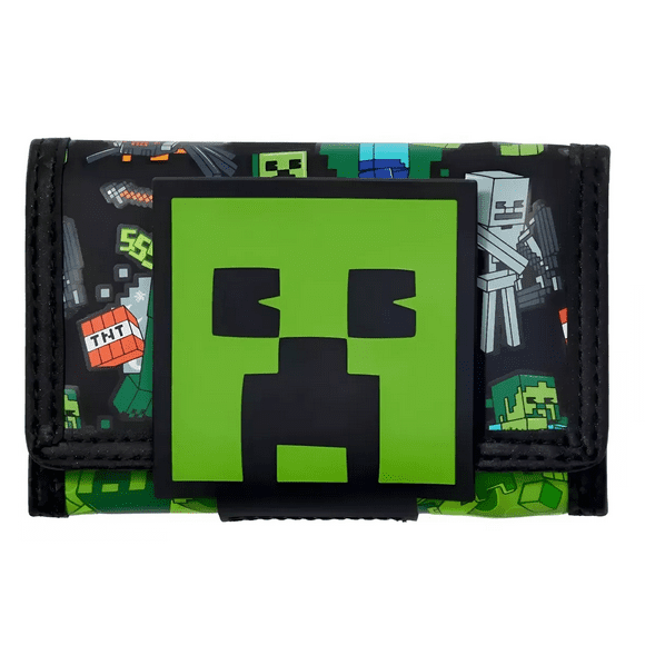 Carteras Minecraft Smiggle Niños O Monederos Mujer Y Hombre NEGRO VERDE