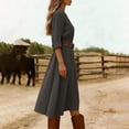 thumbnail image 7 of Omexry Elegant Dresses for Women Women's Summer Solid Color Round Neck Long Dress, 7 of 7