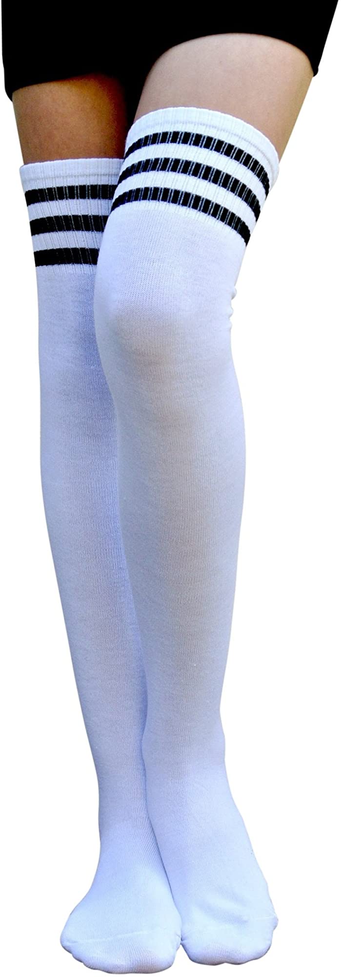 AM Landen Stripe Thigh High Over Knee Socks Knee High Socks Cheerleader