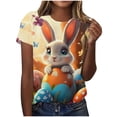 thumbnail image 2 of PNTUTB Women's Round-Neck Short-Sleeve T-Shirt: Summer Easter Cute Print Loose Comfortable Breathable Casual Versatile, 2 of 6