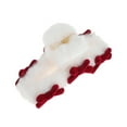 thumbnail image 5 of Unique Bargains 1 Pc Fashion Bow Fleece Hair Clips for Home Red White, 5 of 5