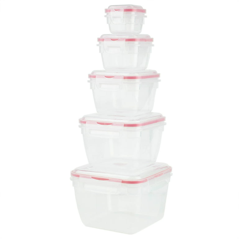 Durable Plastic Food Container Set with Snap Locking Lids, 32 Piece Set in  Red, 32 PC - Fry's Food Stores
