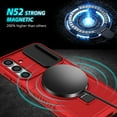 thumbnail image 5 of Rugged Hard Back Cover for Samsung Galaxy S24+, Raised Camera Slider Protection, Rotatable Kickstand, Wireless Charging Case - Red, 5 of 8
