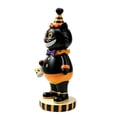 thumbnail image 3 of Halloween Vintage Circus Black Cat Resin Figurine Halloween Party Hat Cat Holding Skull Spooky-Cute Retro Carnival Decor for Mantel Tiered Tray, 3 of 6