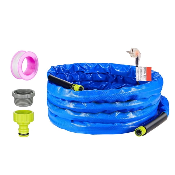 25ft Heated Water Hose for RV, Heated Drinking Water Hose with Corrugated Cover Antifreeze to -45°F, Automatic Self-regulating, 5/8" I.D. with 3/4" GHT Adapter, Lead and BPA Free, No Odor