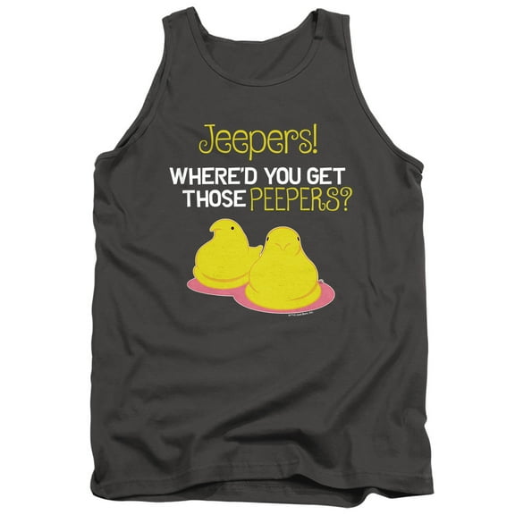 Easter Jeepers Where'd You Get Those Peepers Unisex Adult Tank Top, Charcoal, 2X-Large