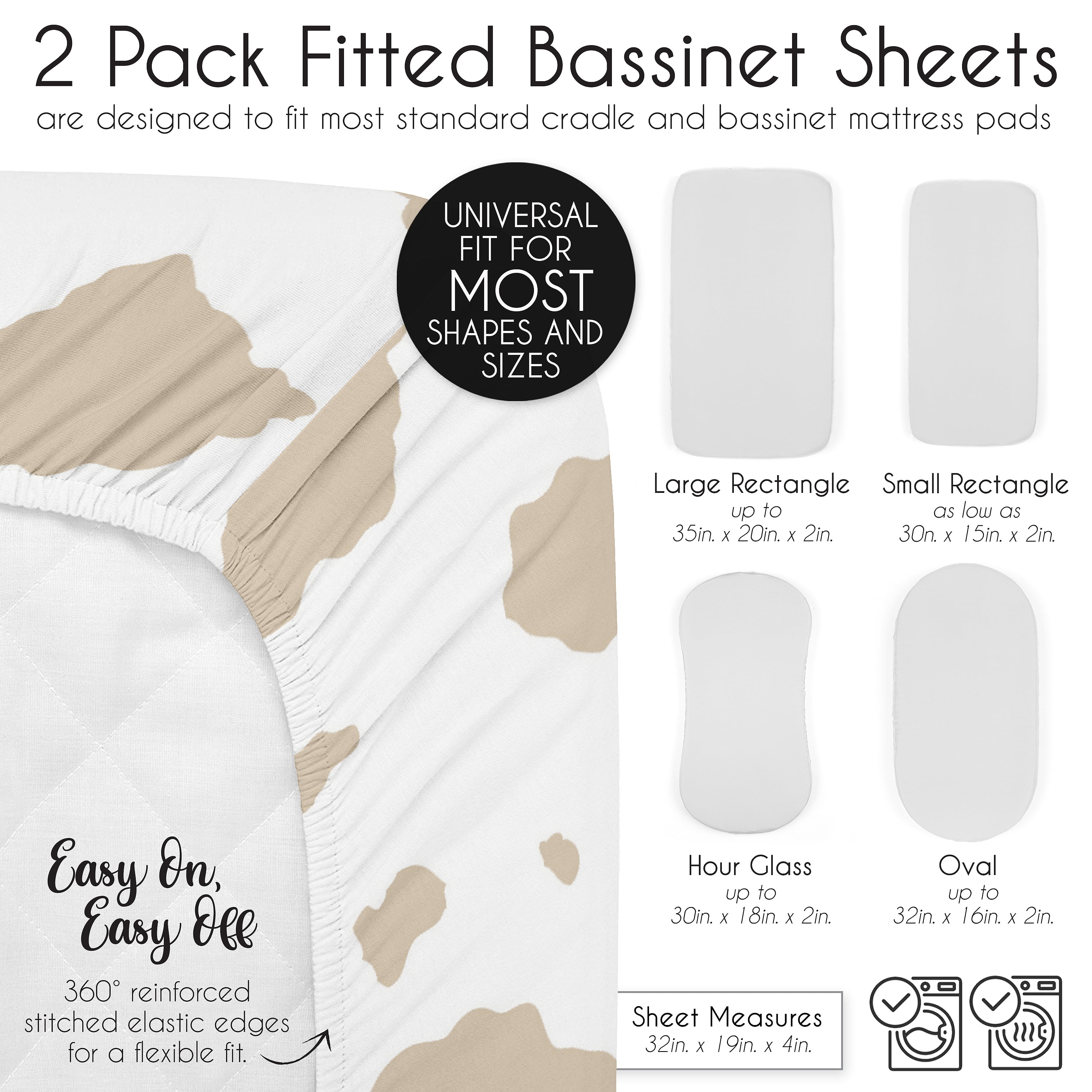 Sweet Jojo Designs Country Western Boy Baby Bassinet Fitted Sheets Set 2 Piece
