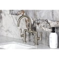 thumbnail image 2 of Kingston Brass KS2178TKL Two-Handle 4-Hole Deck Mount Bridge Bathroom Faucet with Push Pop-Up Drain in Brushed Nickel, 2 of 7