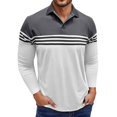 thumbnail image 4 of KKBOTIVE Long Sleeve Shirts for Men Casual Collared Polo Shirt Cozy Pullover Men's All Seaon Fashion Clothes ( Dark Gray Size: XXXL ), 4 of 6