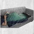 thumbnail image 6 of Halloween Soft Flannel Fleece Throw Blanket, Spooky Teal Forest Moon and Vain Branches Haunted Horror Rustic Imagery Print, Cozy Plush for Indoor and Outdoor Use, 50" x 60", Teal, by Ambesonne, 6 of 6