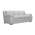 thumbnail image 3 of Zanna Contemporary Sofa in Genuine Dove Gray Leather with Brown Wood Legs, 3 of 7