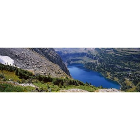 High angle view of a lake Hidden Lake US Glacier National Park Montana USA Canvas Art - Panoramic Images (18 x