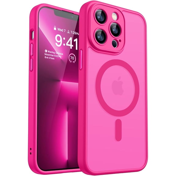 Shockproof Hot Pink Matte Case for iPhone 13 Pro Max