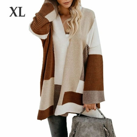 

BESTHUA Casual Knitted Cardigan Geometric Mixed Color Sweater for Girls