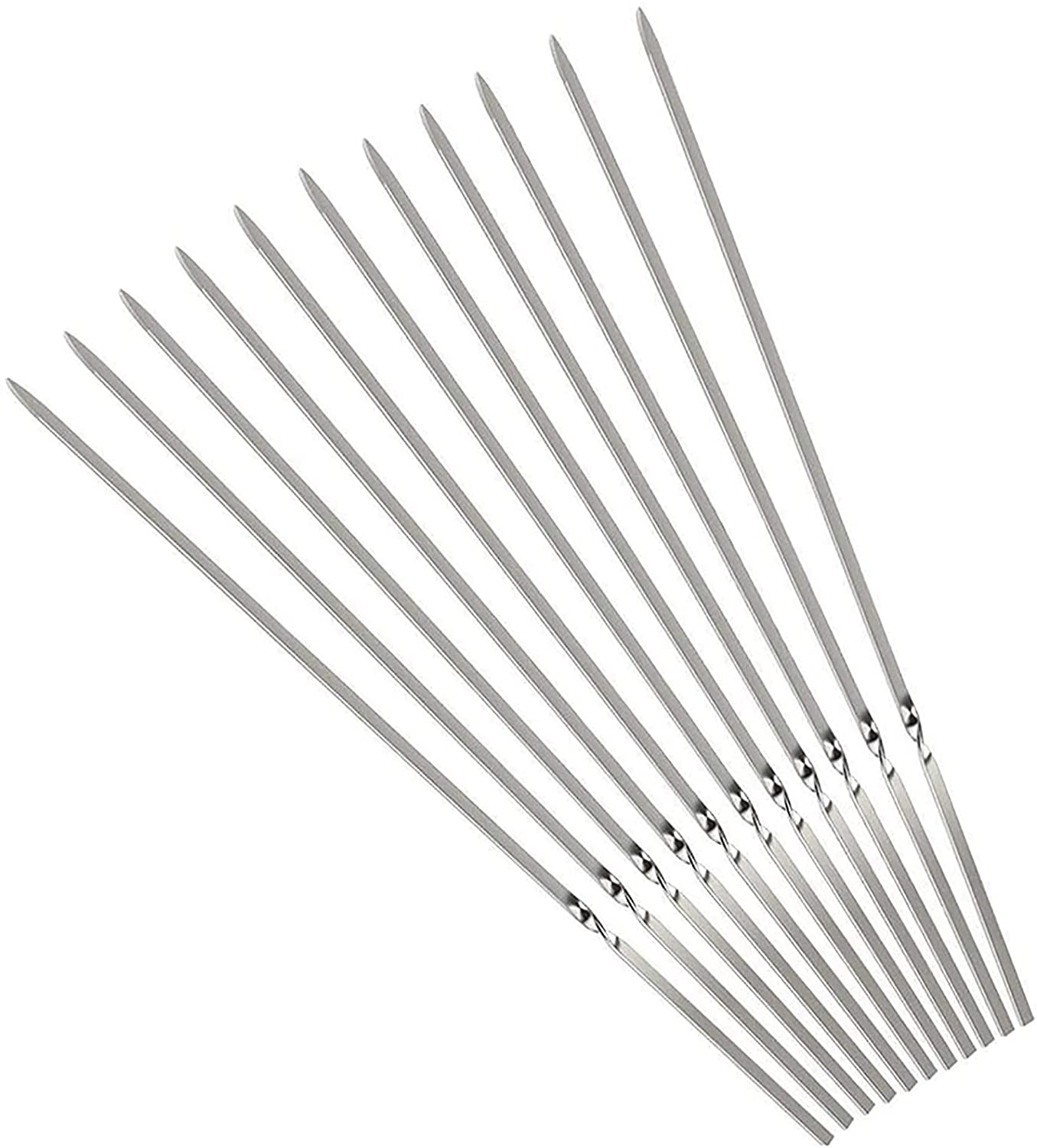 Barbecue Skewers 304 Stainless Steel Flat Metal Barbecue Skewers Set