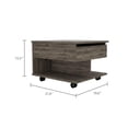 thumbnail image 3 of Depot E-Shop Babel Lift Top Coffee Table With Casters And Shelf, Dark Brown, 3 of 5