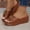 Brown, variant on Eltusu Women Slide Sandals, Open Toe Casual No Slip Soft Bottom Summer Wedge Shoes Black Size 7