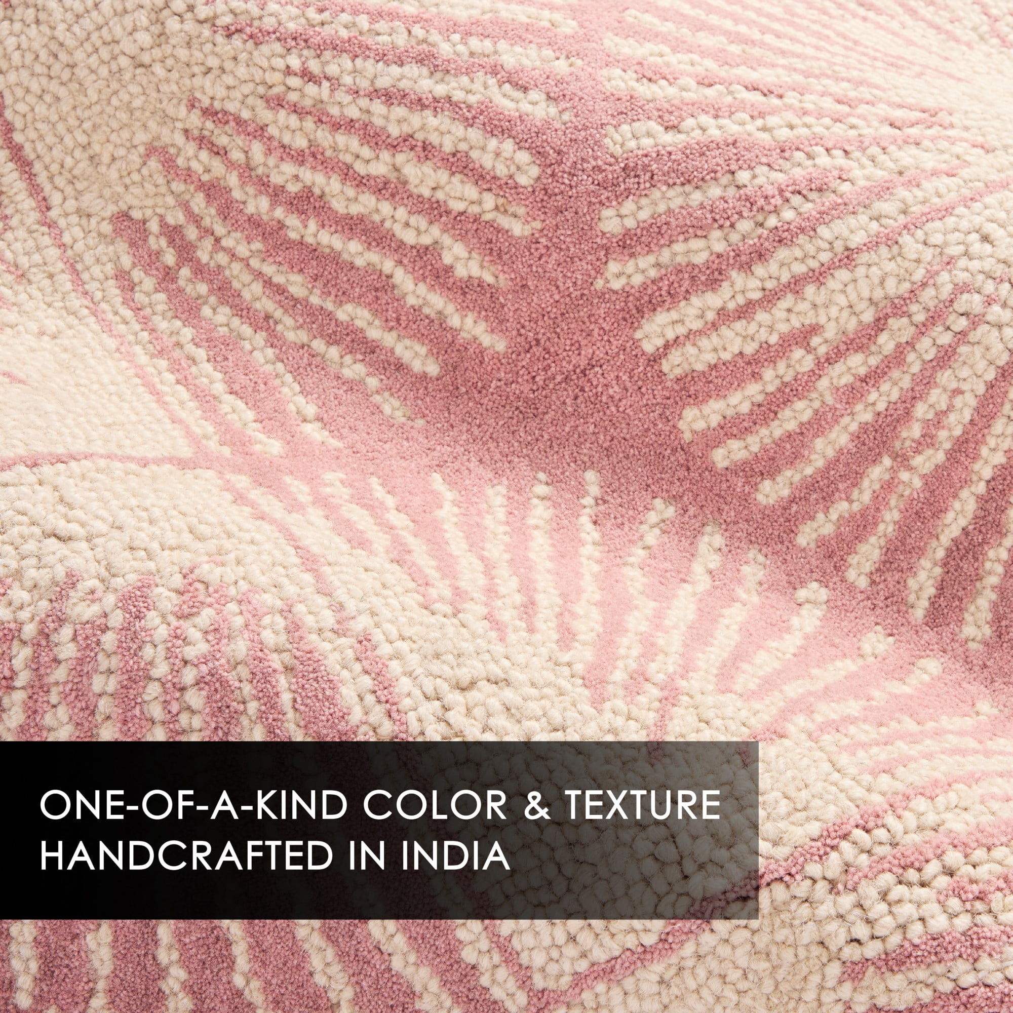 NICOLE MILLER NEW YORK Kendall Slinky Geo Handcrafted Area Rug, 100% Wool Rug, Rose, 5'x7’