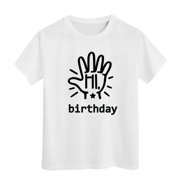 T-Shirts Filles Imprimé Manches Courtes Col Rond Vêtements d'Été Fille 8-9 Ans Mode Filles