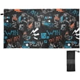 thumbnail image 2 of SKYSONIC Beach Towel with Travel Bag, Graffiti Joystick Sign Oversized Sand Free Camping Towel Quick Dry Pool Bath Sport Towels, 31"x71", 2 of 7