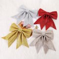 thumbnail image 4 of 1/2PC Christmas Bows Hanging Decorations Gold Silver Bowknot for Christmas Tree Glitter Ornaments Pendant Xmas Gift Decoration, 4 of 5
