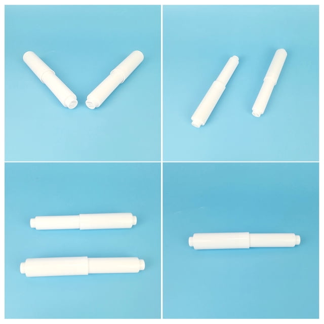 KONTONTY 5Pcs White Plastic Toilet Paper Roller Replacement Spring Loaded for Universal Fit Holders