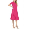 thumbnail image 2 of Women's A-Line Short Sleeve Loose Fit Jersey Knit Solid Midi Maternity Dress S-3XL, 2 of 3