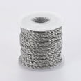 thumbnail image 2 of Tarnish Resistant 304 Stainless Steel Rope Chains with Spool Unwelded Stainless Steel Color 3mm about 32.8 Feet(10m)/roll, 2 of 3