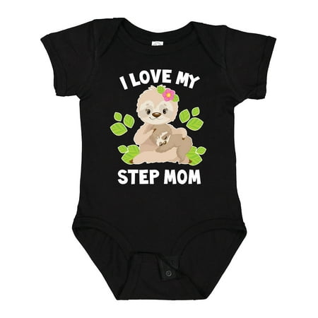 

Inktastic Cute Sloth I Love My Step Mom with Green Leaves Gift Baby Boy or Baby Girl Bodysuit