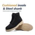 thumbnail image 2 of SAFETY LOONG Soft Toe Work Boots, 6 Inch Nubuck Leather Boots with Side Zipper Workboots Black 14, 2 of 8