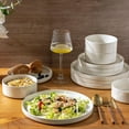 thumbnail image 4 of AmorArc Ceramic Dinnerware Set for 8 | Speckled Stoneware Plates and Bowls with Rustic Terracotta Underside| Scratch Resistant,Dishwasher & Microwave Safe Dishes Sets- 24pcs Beige, 4 of 10
