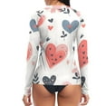 thumbnail image 2 of joogoo Womens UPF 50+ Rash Guard Heart Valentine's Day Long Sleeve UV Protection Sun Shirts Tops XS, 2 of 7
