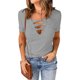 thumbnail image 2 of Tops Para Mujer Blusa Casual Elegante Camiseta de Manga Corta Sólida Con Cuello en V Odeerbi  ODB163549, 2 of 9