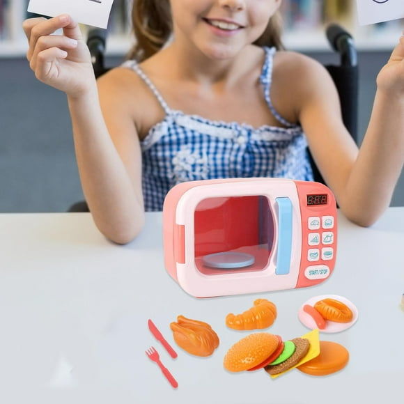 Juego de cocina para microondas, juego de cocina de juguete, accesorios en miniatura, Mini juguete de microondas para regalos de cumpleaños, niños y 13 Uds.