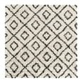 thumbnail image 3 of Unique Loom Trellis Shag Collection Area Rug - Ruth (6' Square White and Black/Ivory), 3 of 11